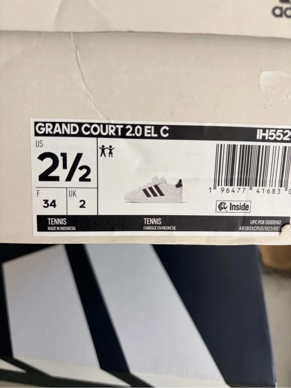 Adidas White Sneakers with Black Stripes